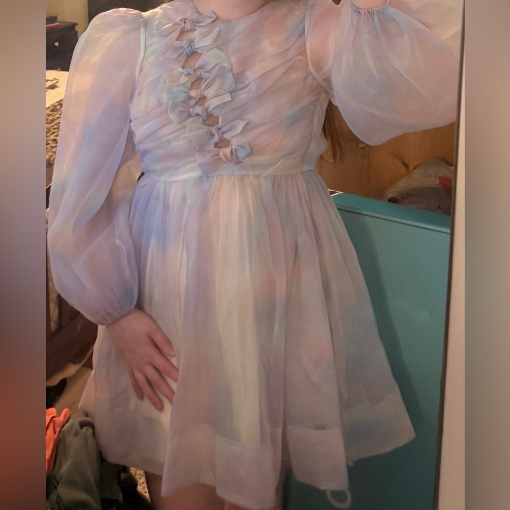 Pastel Dress With Ruffles and Bows